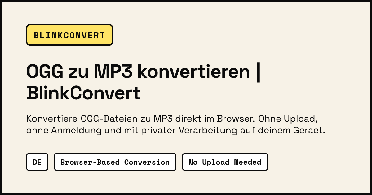 Convert OGG to MP3 Online Free - Vorbis to MP3 Converter | BlinkConvert