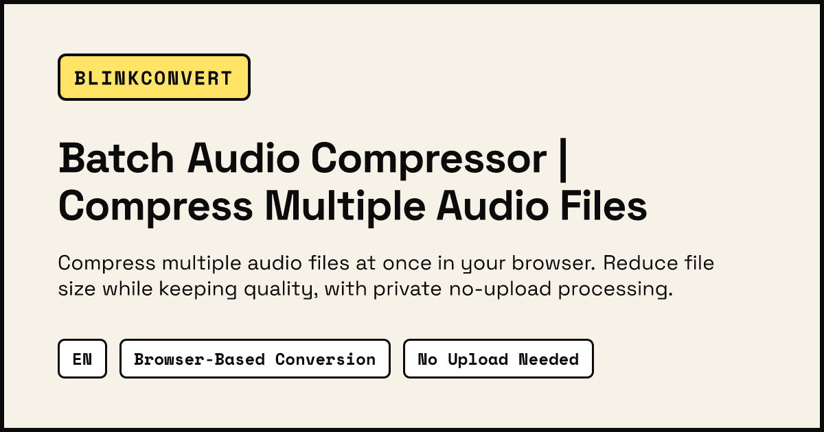 Batch Audio Compressor | Compress Multiple Audio Files