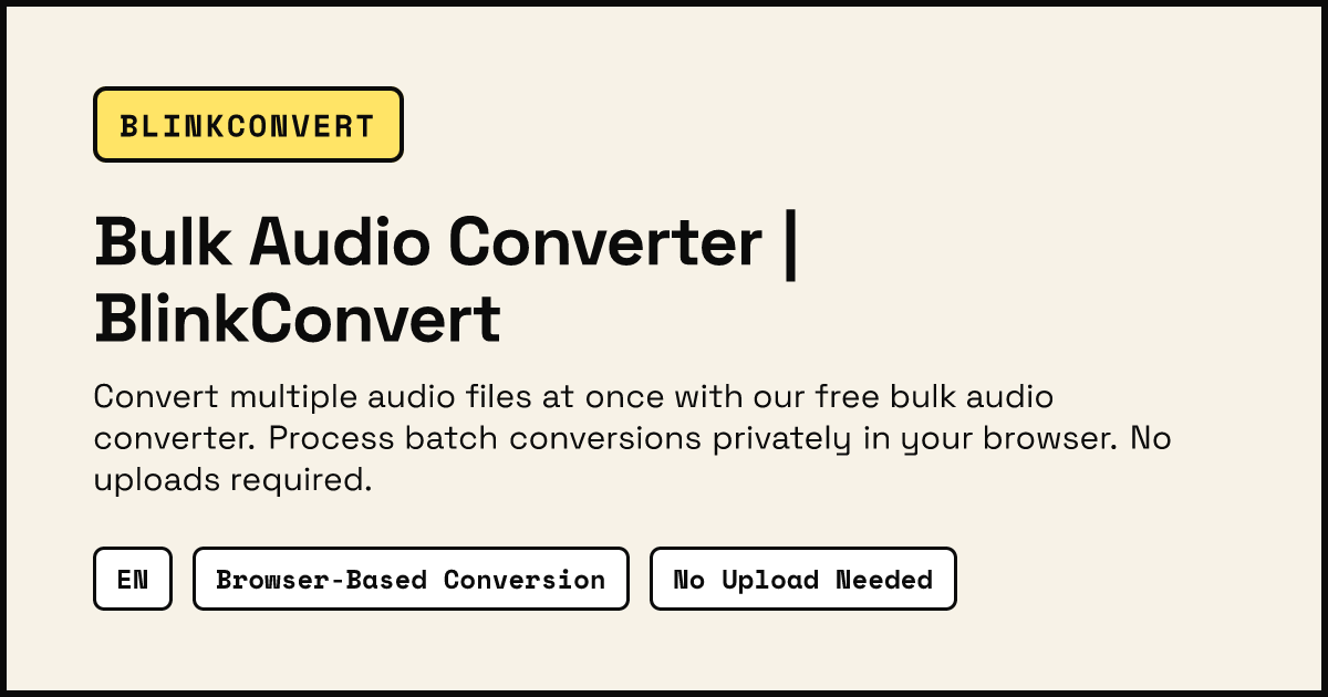 Bulk Audio Converter | BlinkConvert
