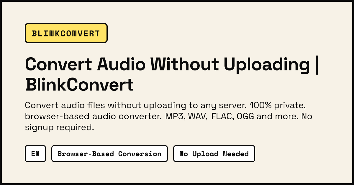 Convert Audio Without Uploading | Free Private Audio Converter ...