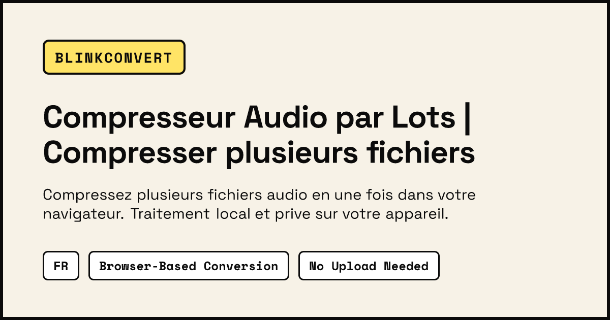 Compresseur Audio par Lots | Compresser plusieurs fichiers | BlinkConvert